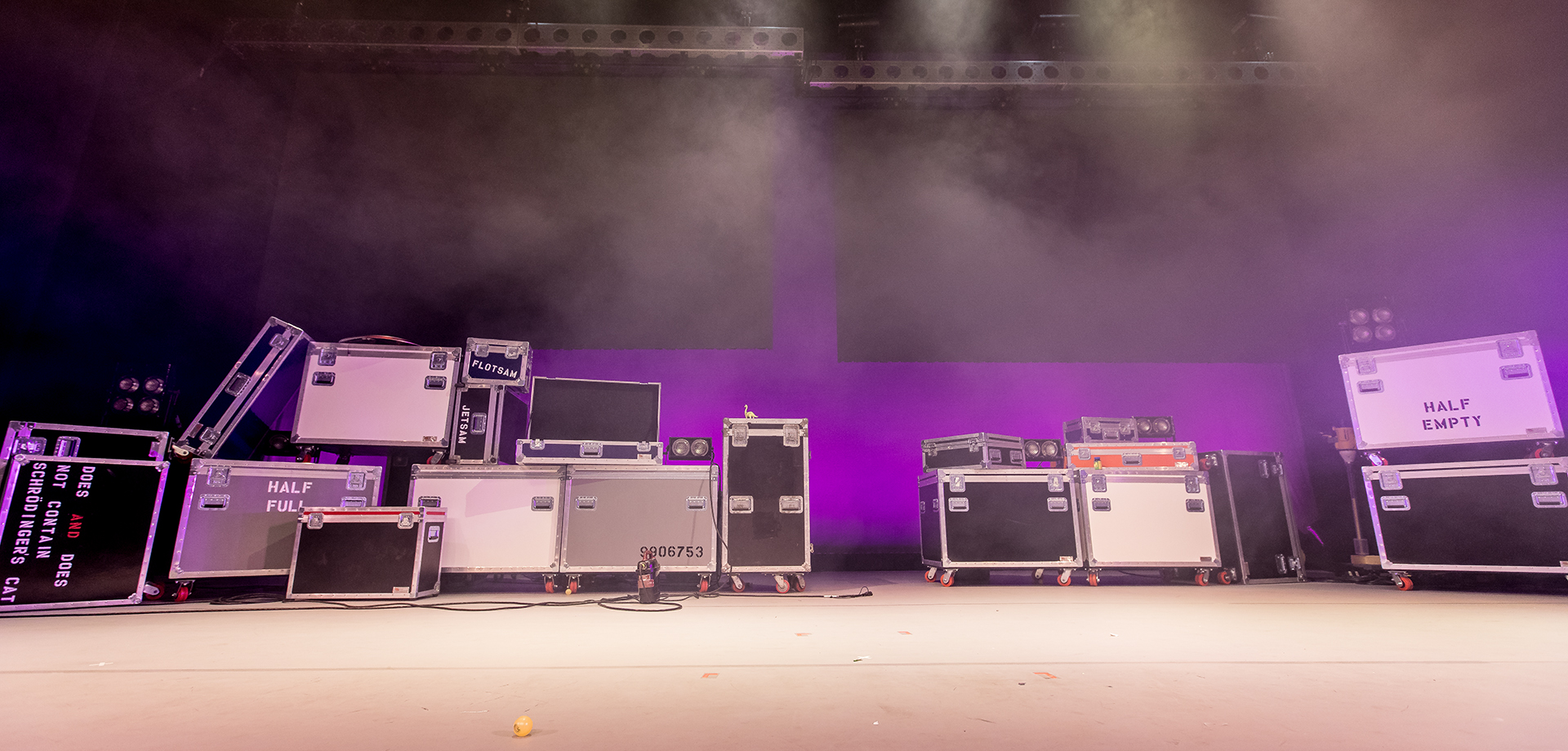 Road cases on stage